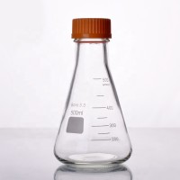 Lab Glass 500ml Erlenmeyer Flask with Screw Cap