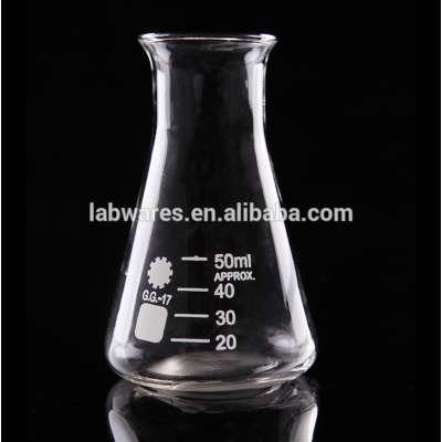 laboratory glassware manufacturing 50ml Conical Flask with wide mouth